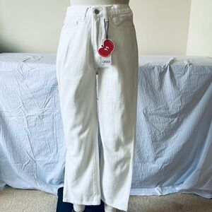 CIDER DENIM SOLID STRAIGHT LEG JEANS IVORY